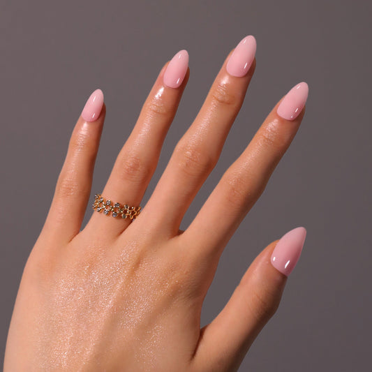 30 pieces of pink solid color press-on nails advanced sense box gel manicure fake nail short wearable nail – Image 2