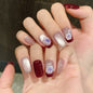 365nails: "Midnight Bloom" – Hand-Painted Floral Gradient Handmade Medium Square Nails – Image 5