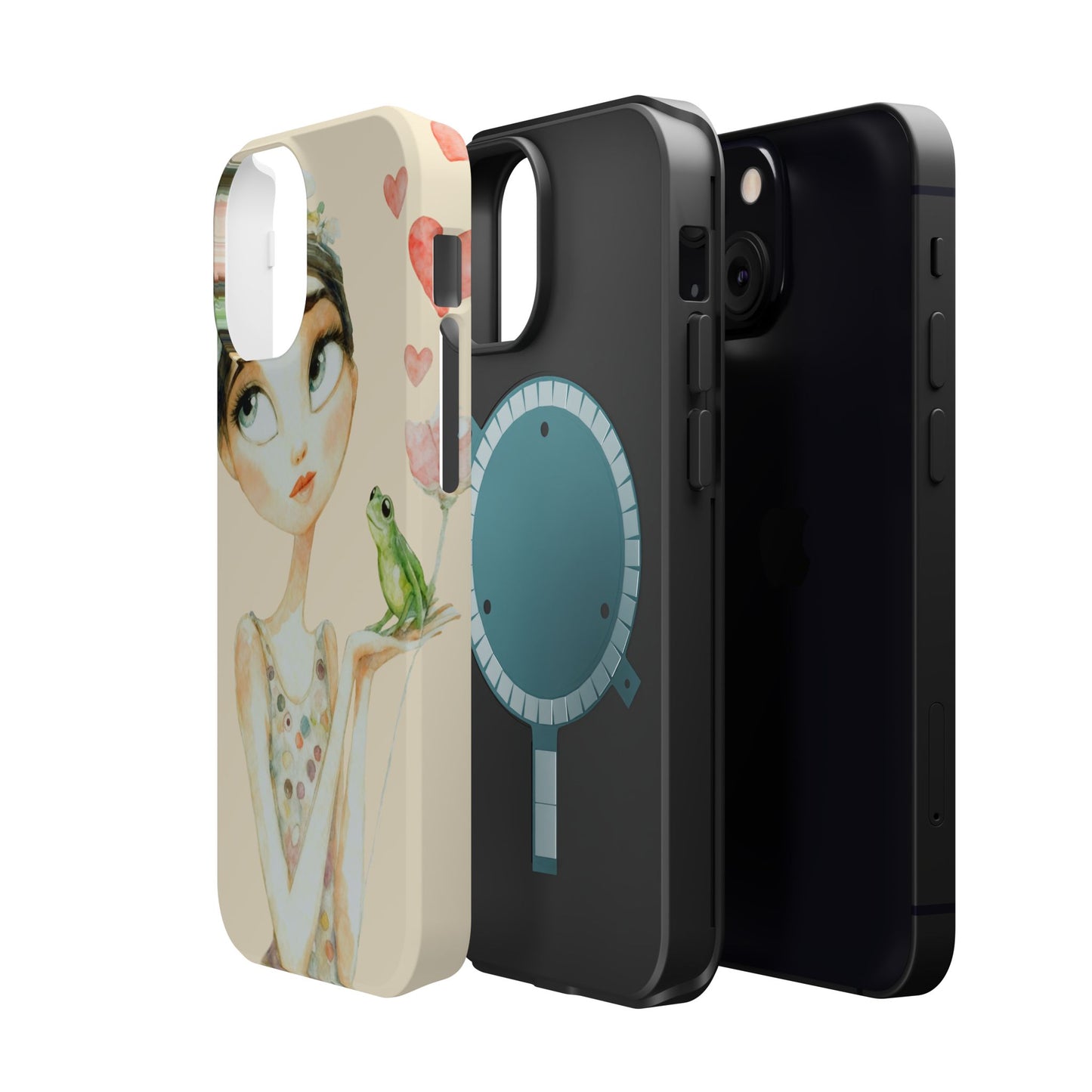 Whimsical Girl with Frog Magnetic Impact Phone Case