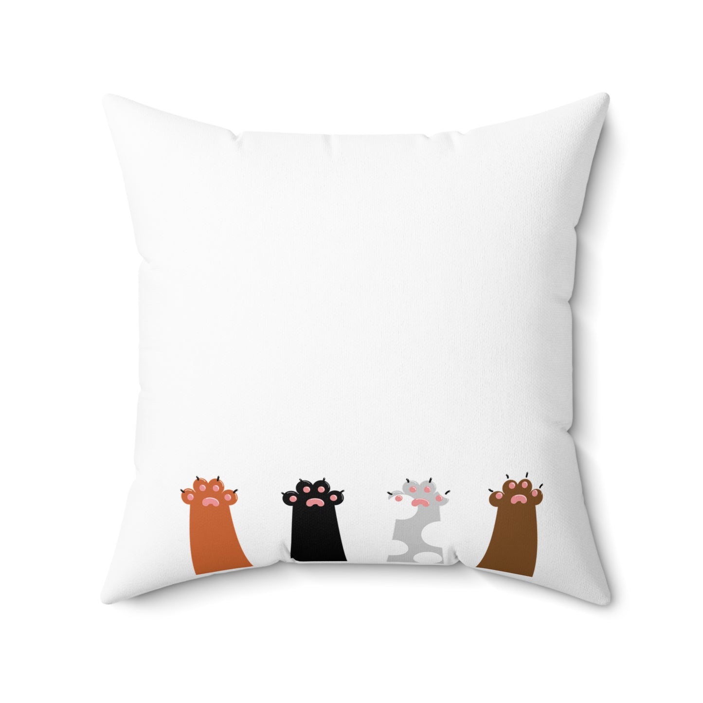 Cute Cat Row Decorative Throw Pillow — Kawaii Kitten Accent Cushion
