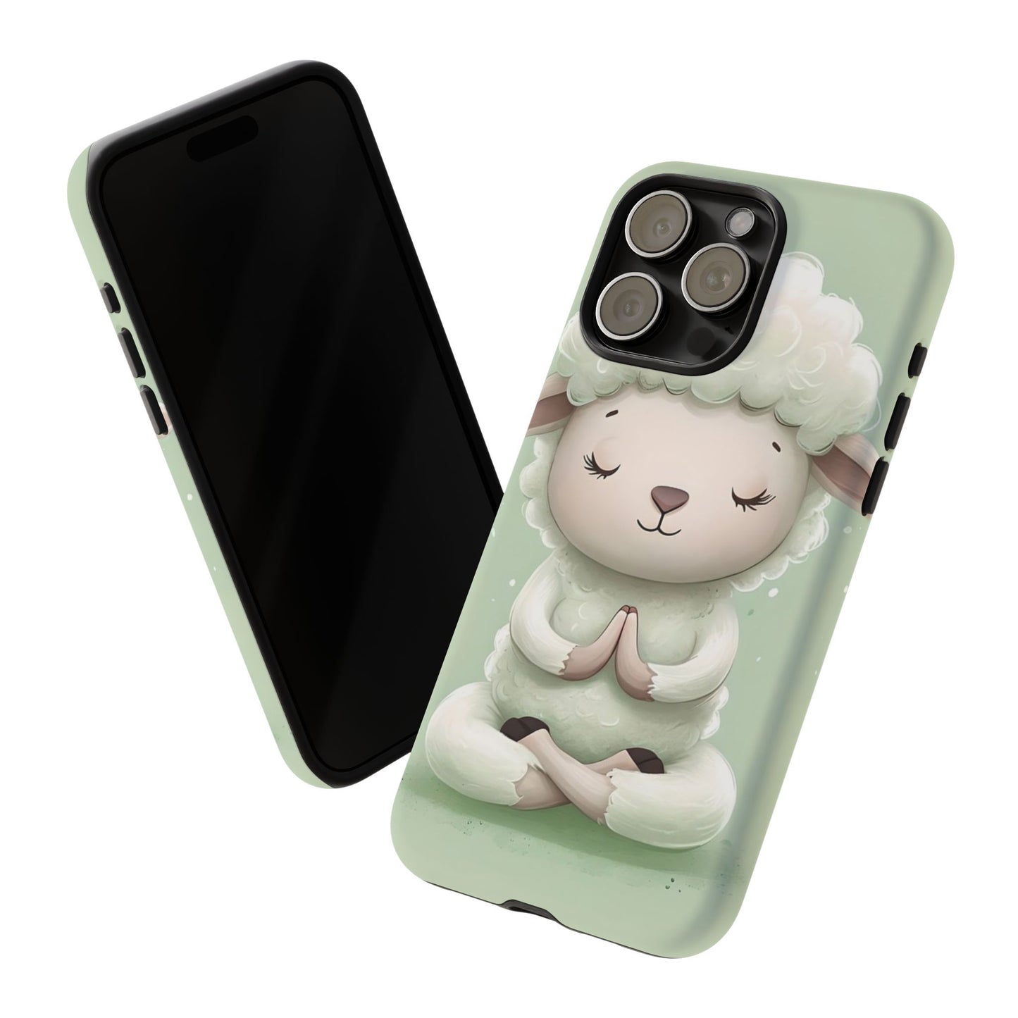 Meditating Lamb Phone Case — Cute Pastel Protective iPhone Cover