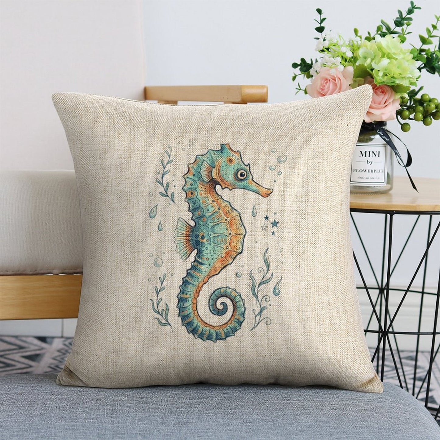 Personalized Photo Pillowcases (Pillow Excluded) (Dual-sided Printing) - Seahorse