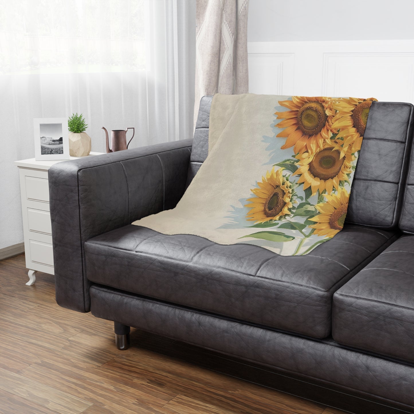 Sunflower Bouquet Minky Blanket — Soft Floral Throw for Cozy Home Décor