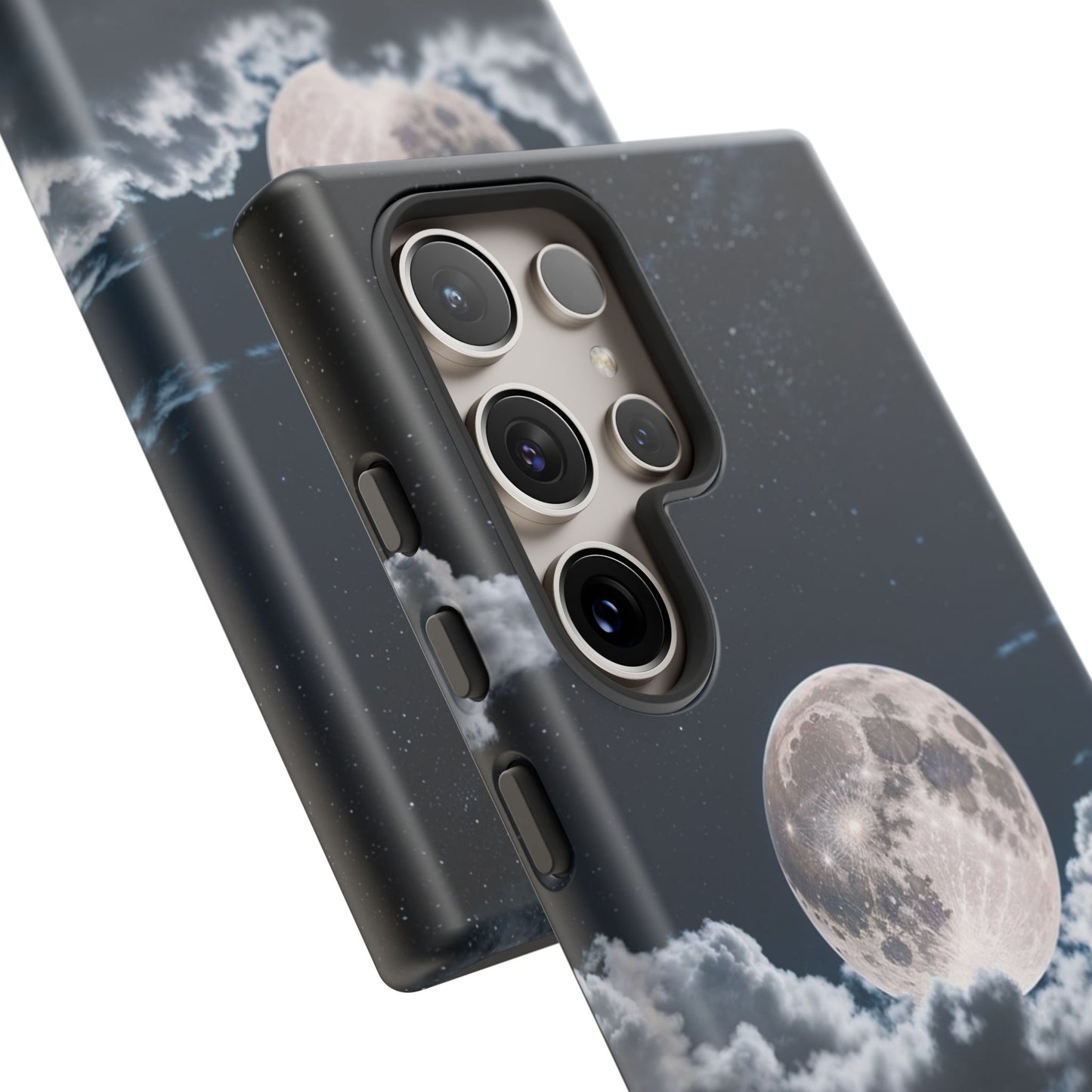 Moonlit Reflection Phone Case — Night Sky Moon & Clouds Tough Case