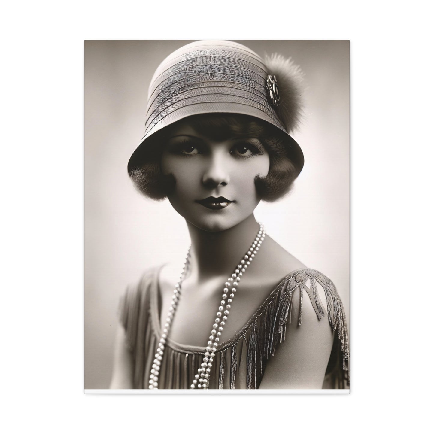 Vintage 1920s Flapper Portrait Canvas