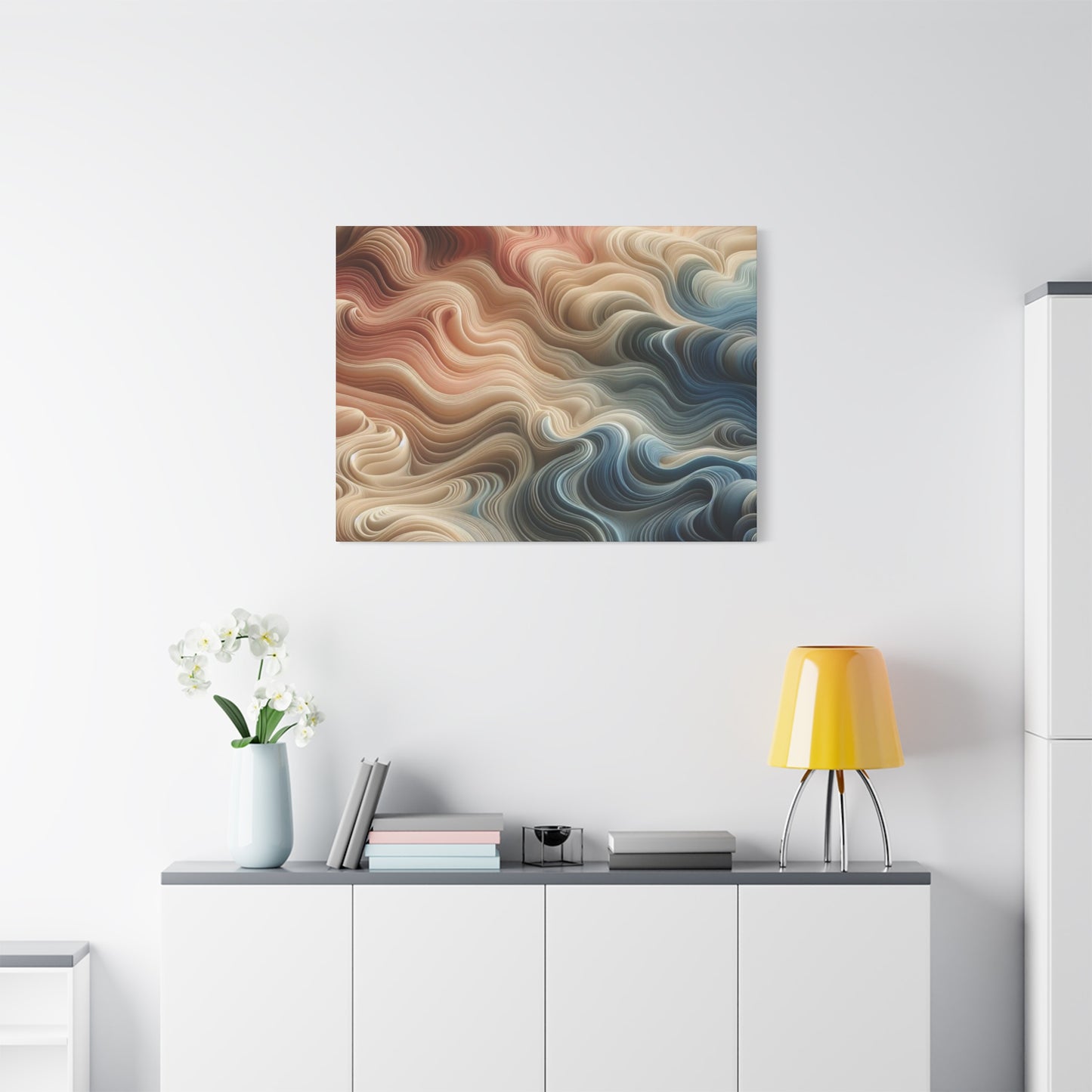 Abstract Swirl Matte Canvas Wall Art — Fluid Earth Tones, Stretched 1.25"