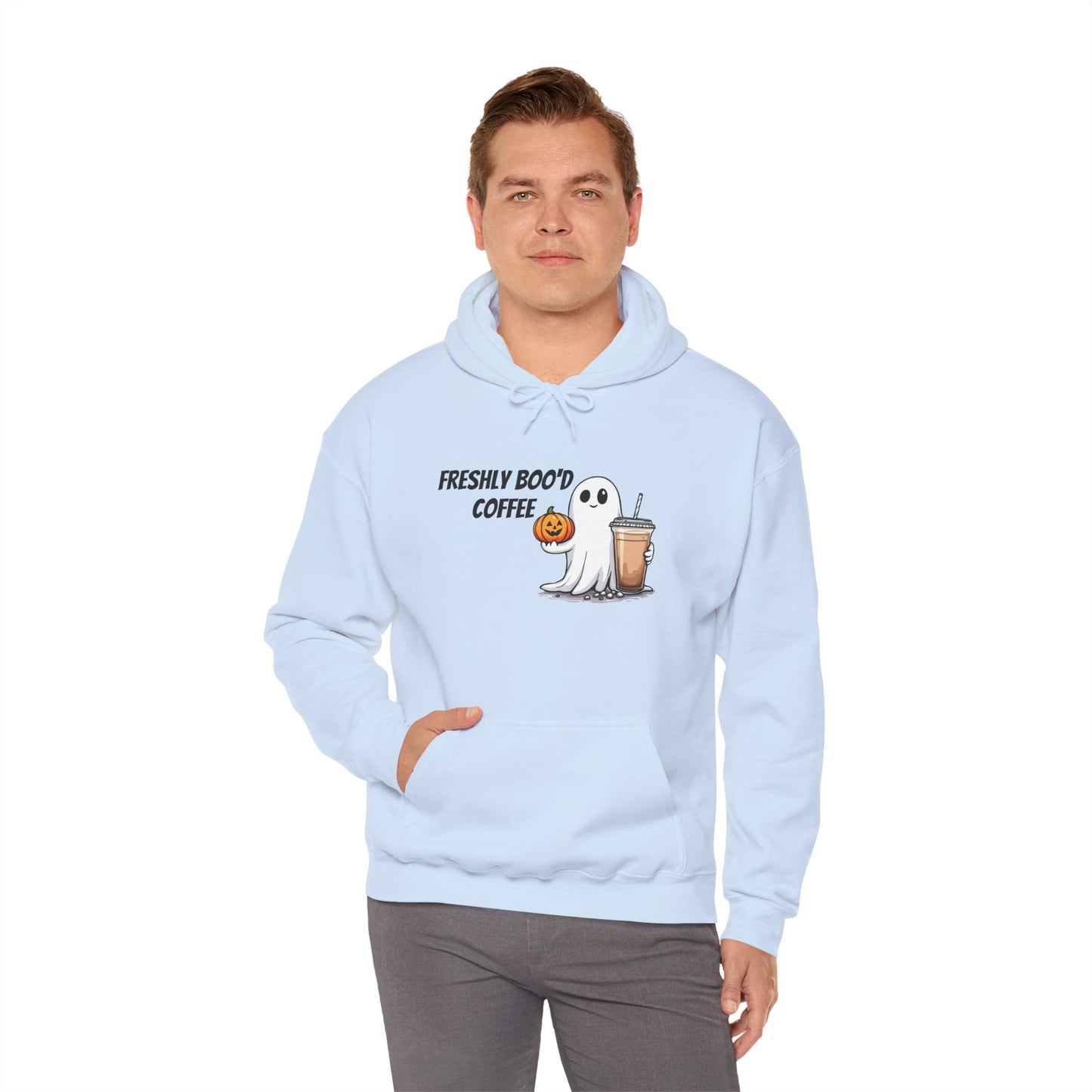 Ghostly Coffee Unisex Hoodie, Halloween Sweatshirt, Cute Fall Apparel, Cozy Casual Wear, Gift for Coffee Lovers, Fun Spooky Style