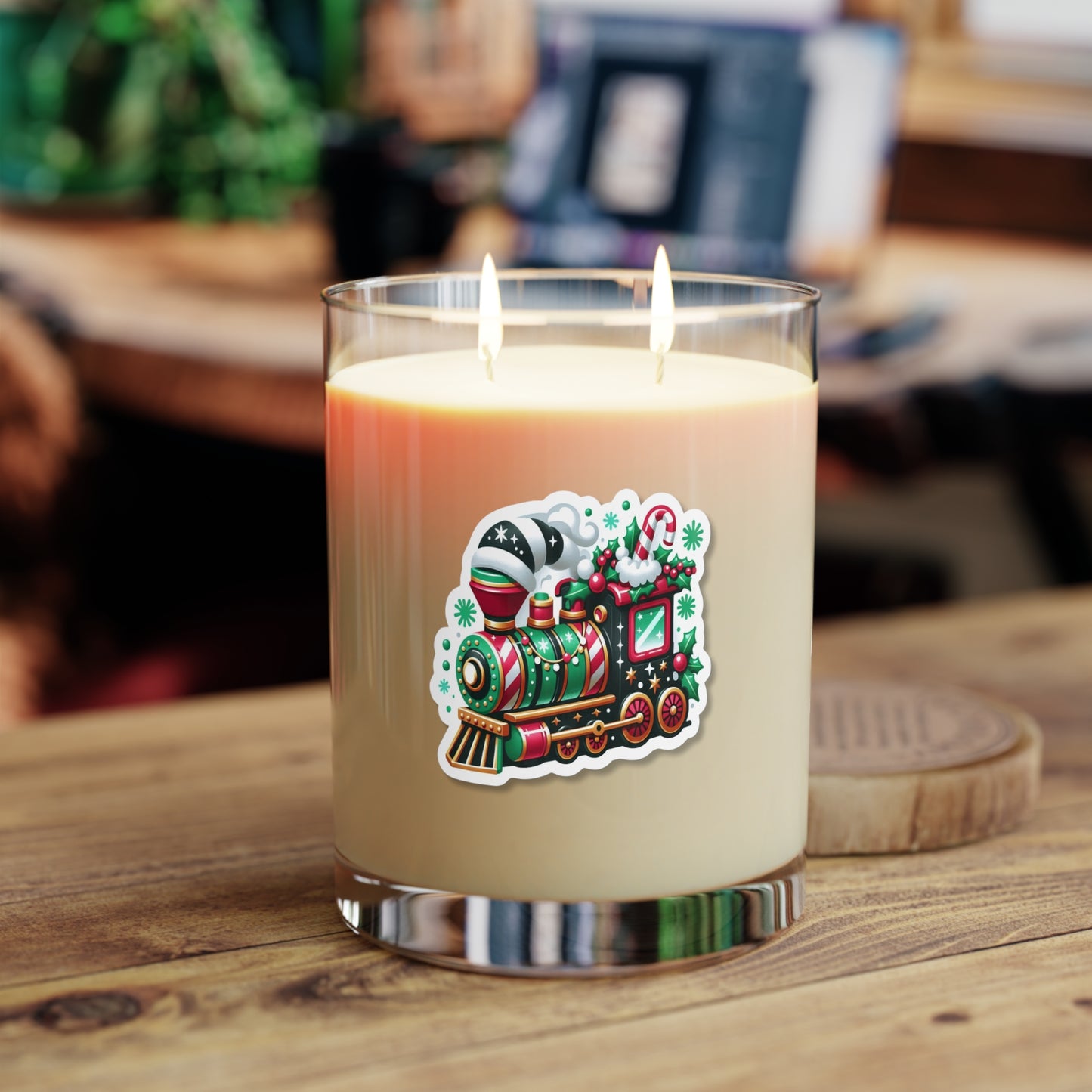 Holiday Train Scented Candle — 11oz Festive Christmas Glass Candle