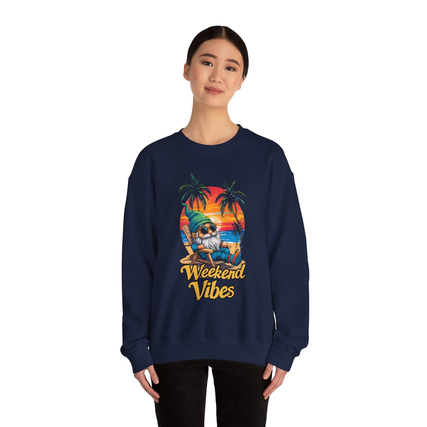 Crewneck — "Weekend Vibes" Tropical Gnome Sweatshirt
