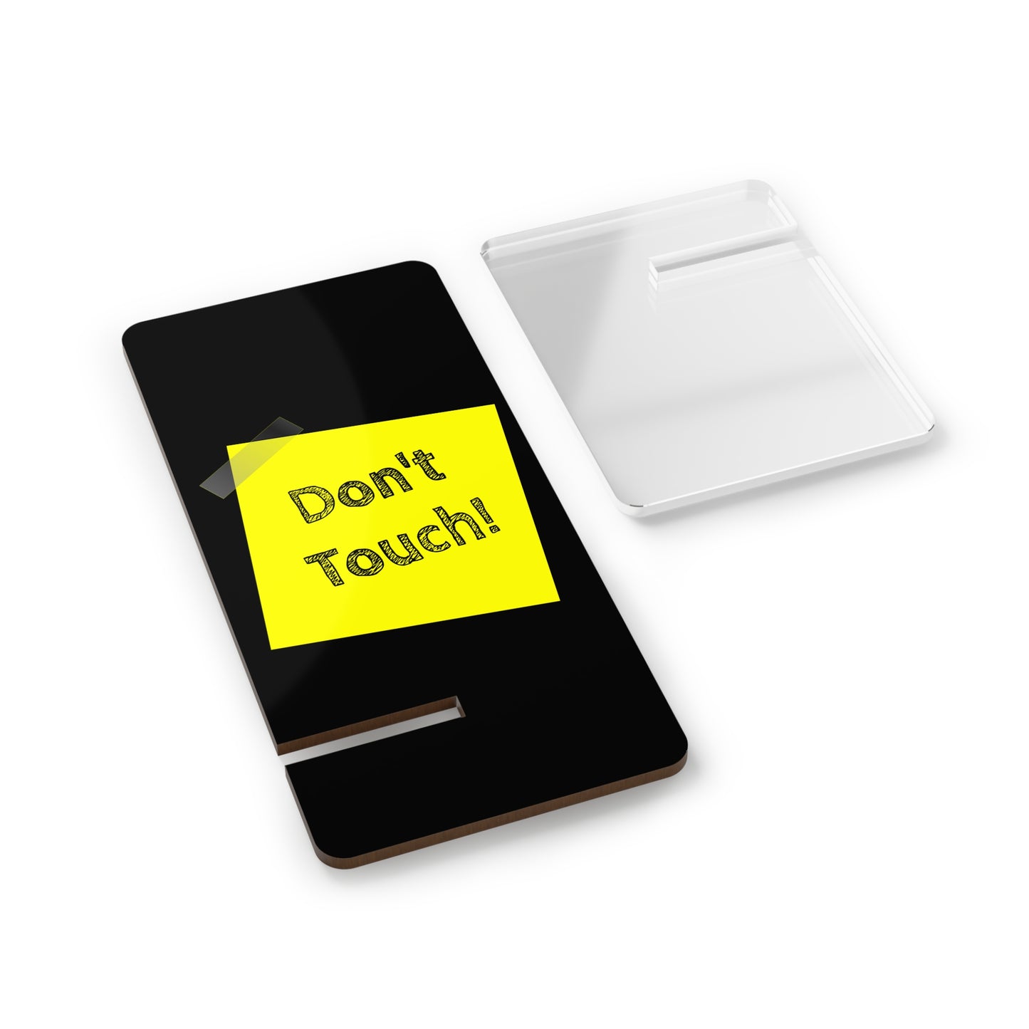 Phone Stand — 'Don't Touch!' Acrylic Mobile Display Stand