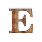 Rustic Wood Letter E Kiss-Cut Sticker — Monogram Laptop Decal