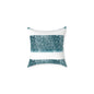 Starfield Stripe Square Pillow — Teal Sparkle Decorative Throw Pillow