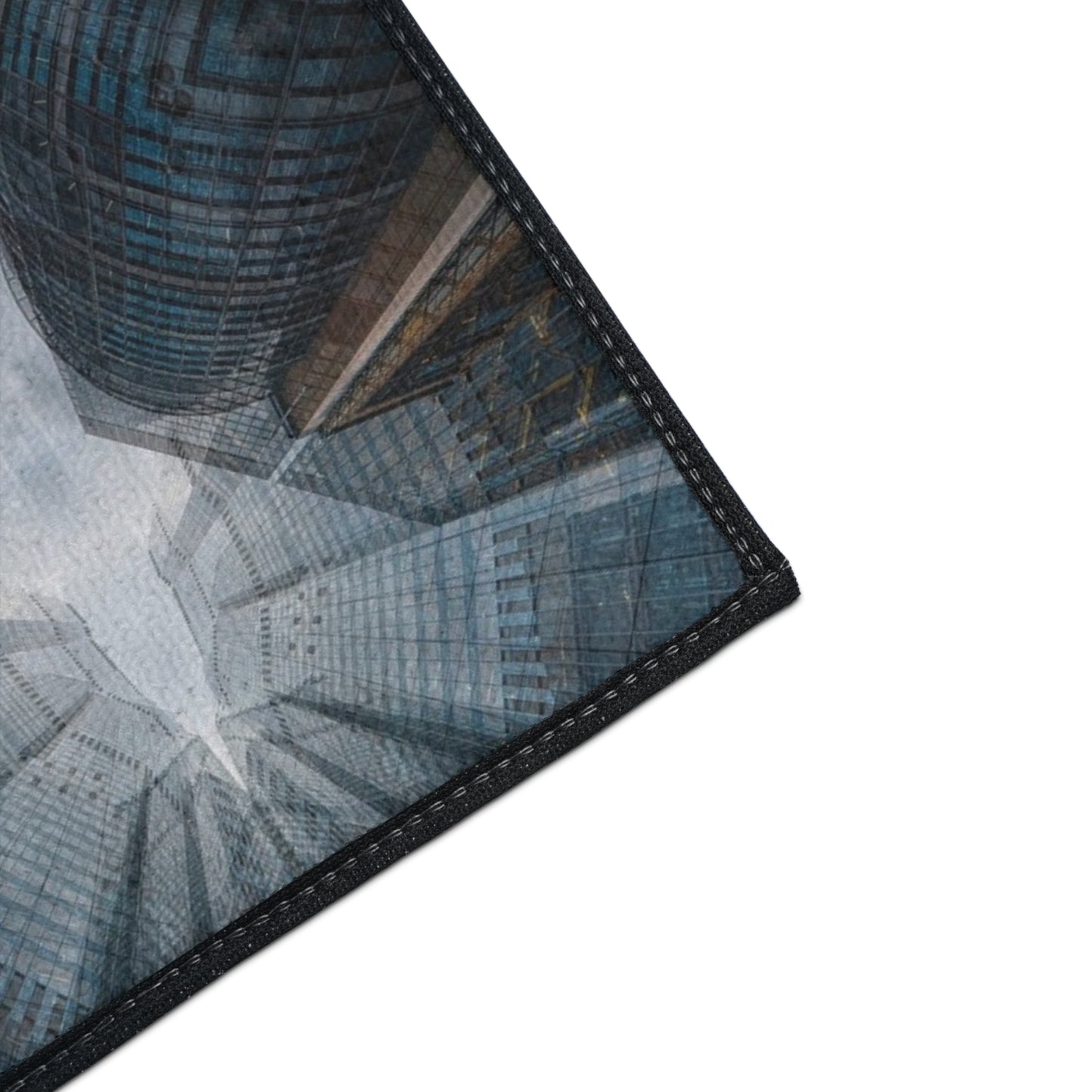 Industrial Kaleidoscope Heavy-Duty Floor Mat — Geometric Urban Entry Rug