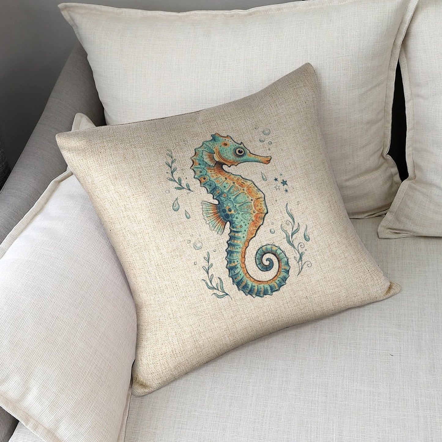 Personalized Photo Pillowcases (Pillow Excluded) (Dual-sided Printing) - Seahorse