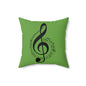 Musical Notes Decorative Pillow, Ideal Gift for Musicians, Green Music Theme Cushion for Home Decor, Bedroom, Living Room
