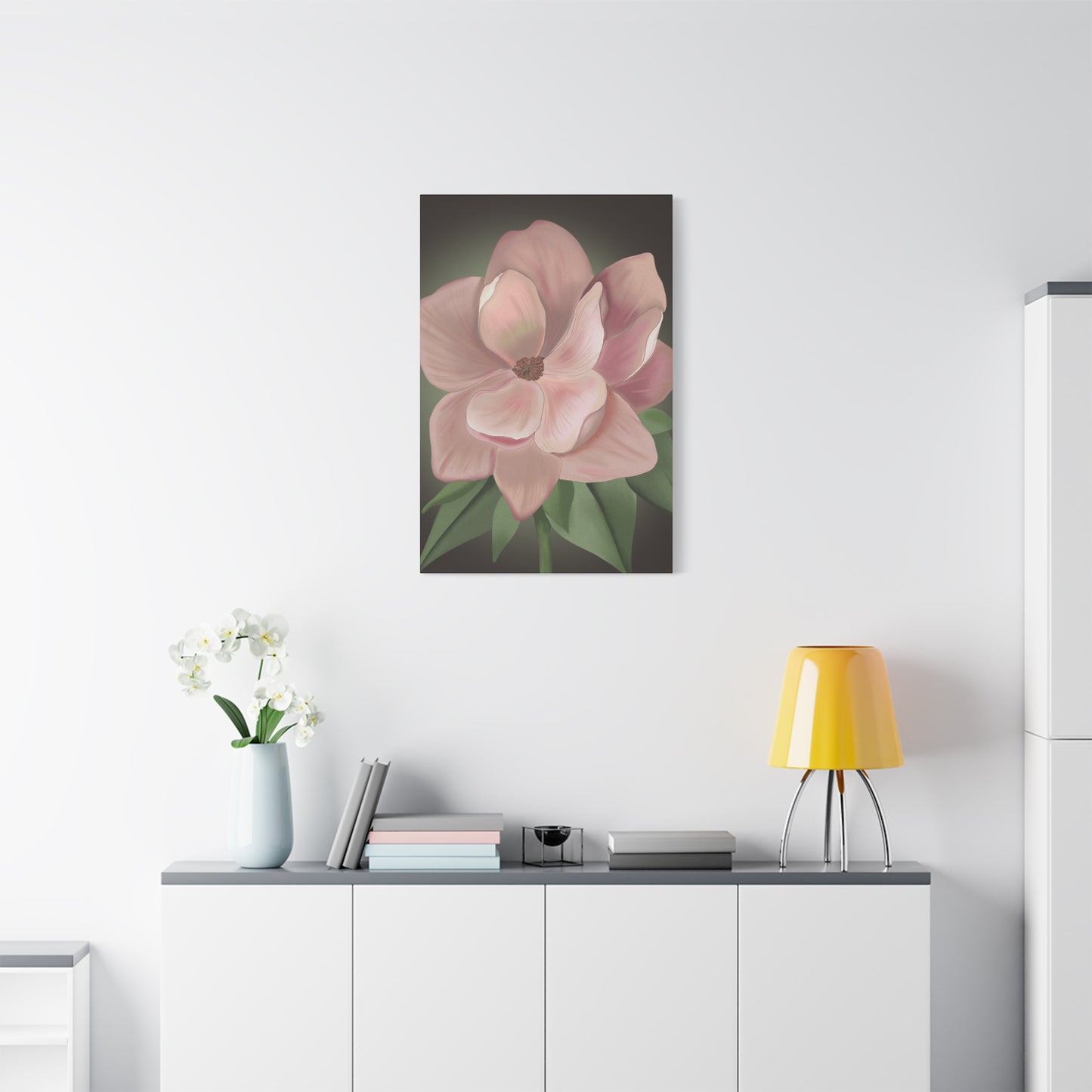 Matte Canvas, Stretched, 1.25" Pink Flowers