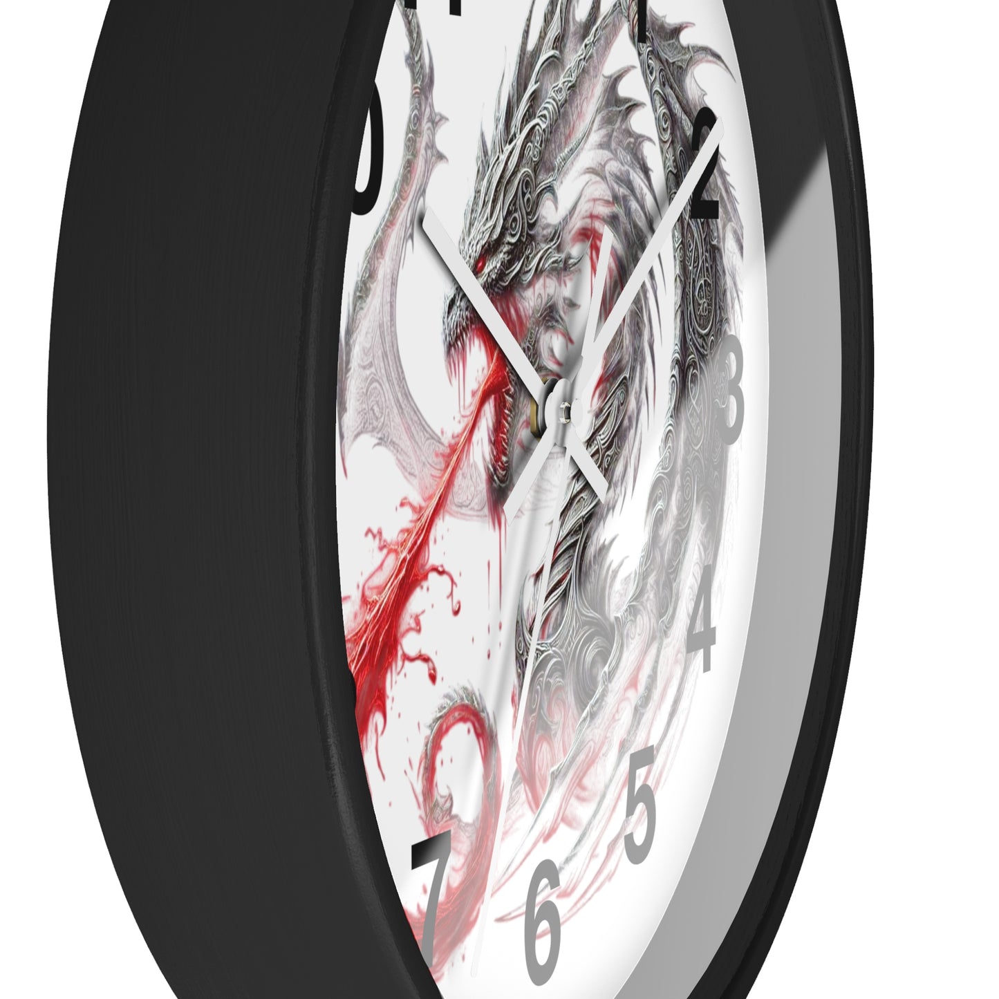 Dragon Wall Clock — Red Breath Mythical Timepiece for Fantasy Fans