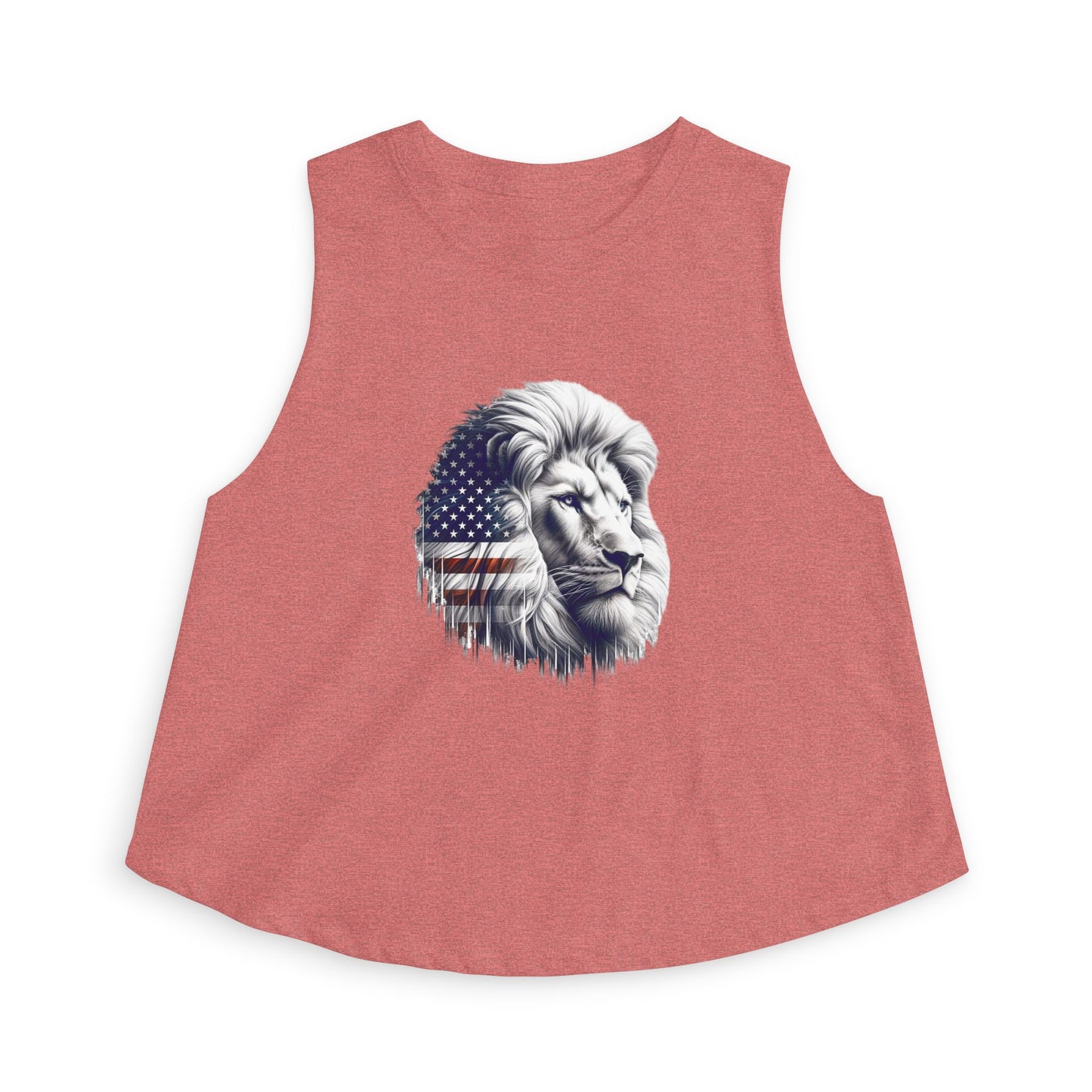 American Flag Lion Women's Crop Top — Patriotic Lion Graphic Tank