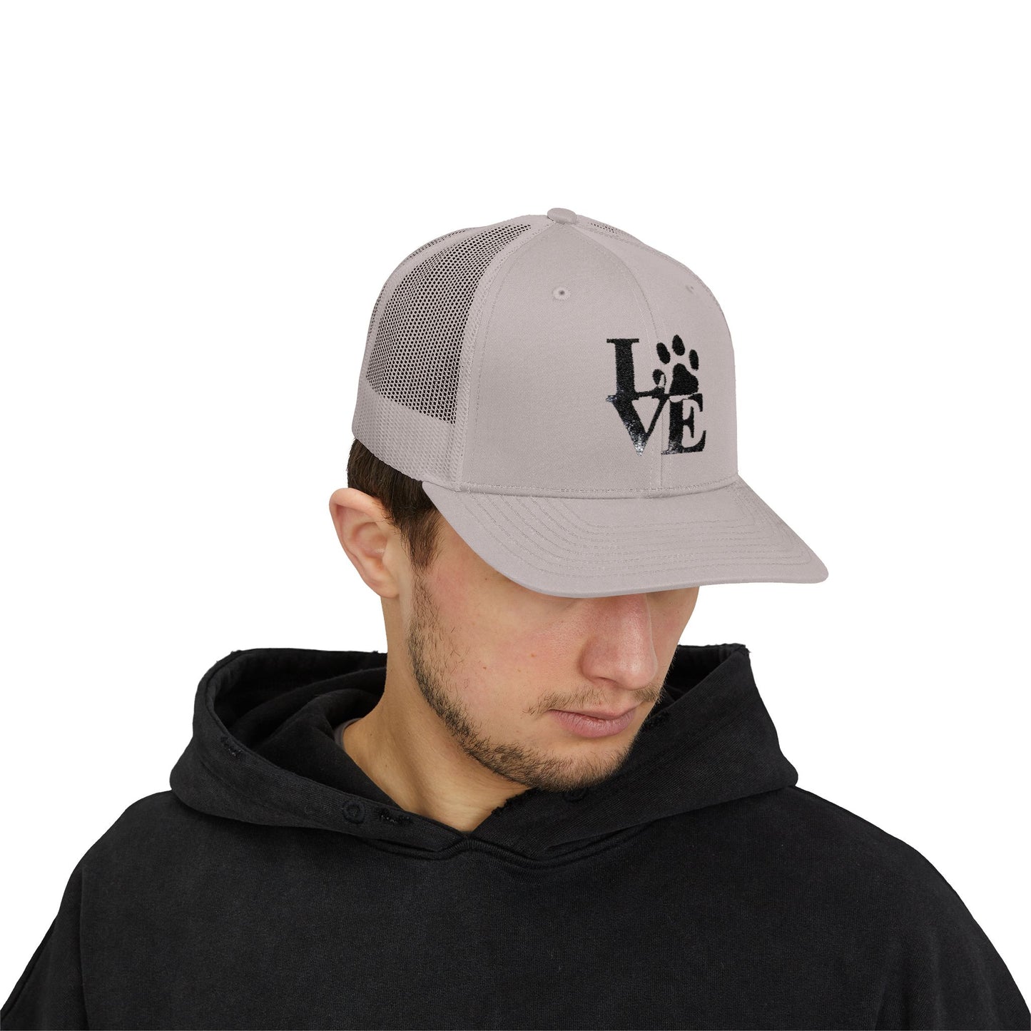 Love Paw Print Trucker Cap for Animal Lovers