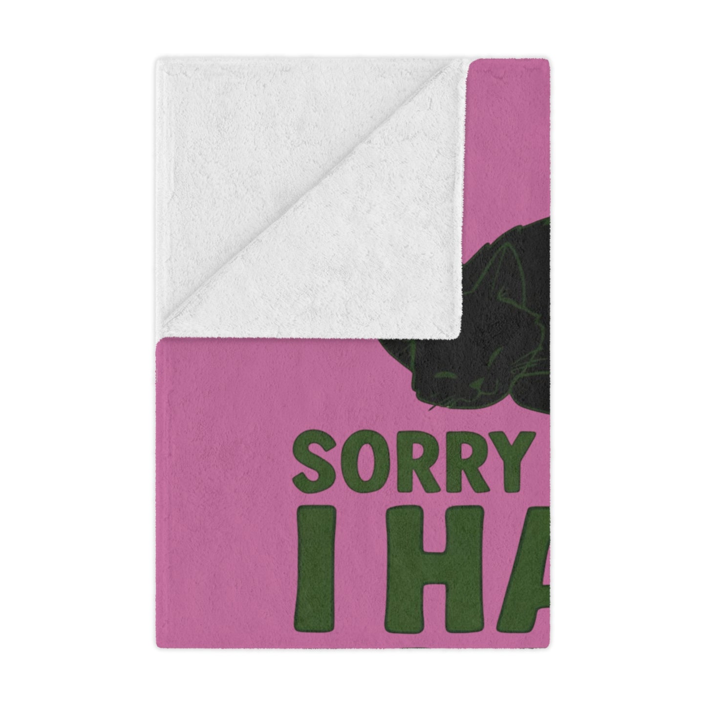 Minky Blanket - "Sorry I Can't I Have Plans With My Cat" Cute Cat Paw Throw for Cat Lovers