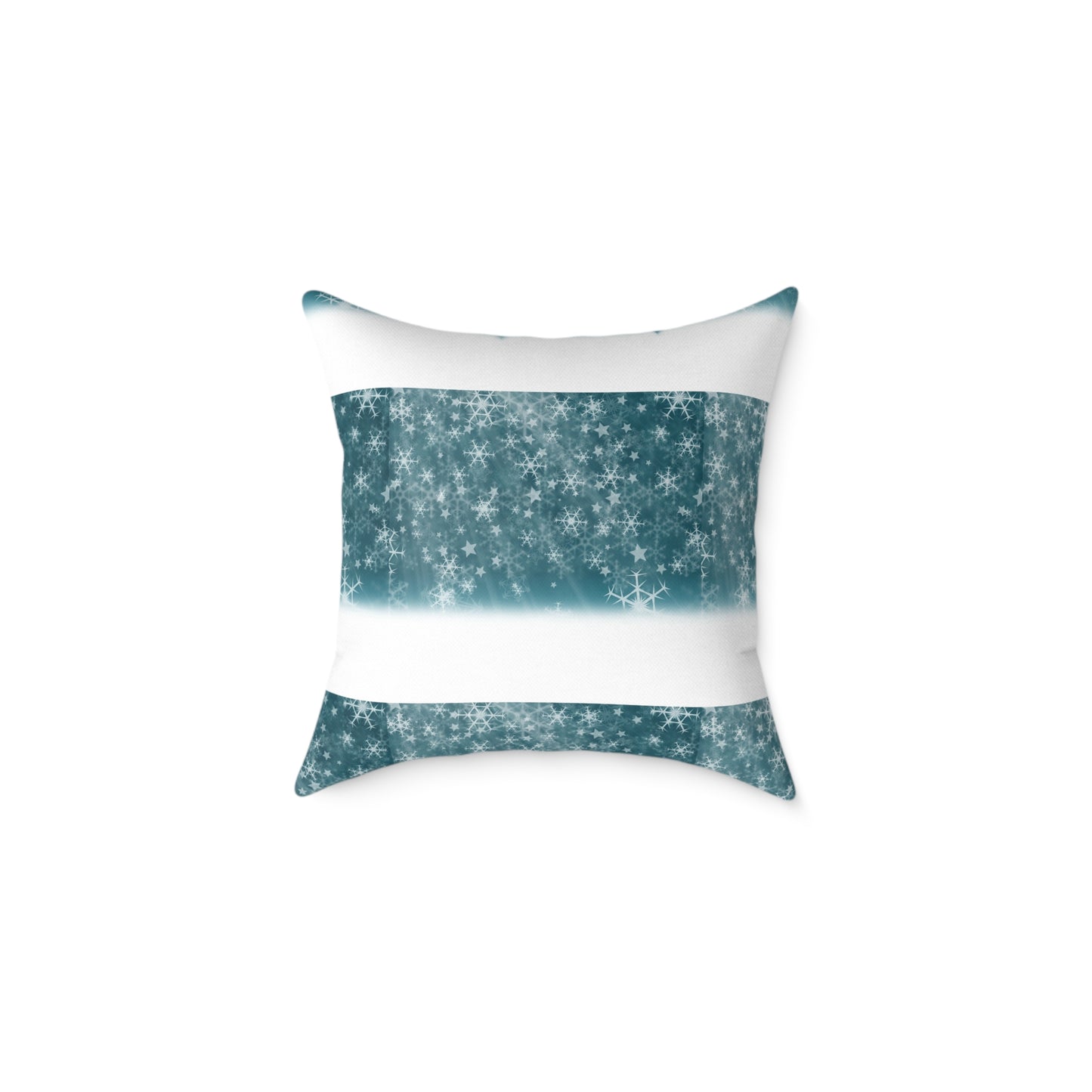 Starfield Stripe Square Pillow — Teal Sparkle Decorative Throw Pillow