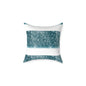 Starfield Stripe Square Pillow — Teal Sparkle Decorative Throw Pillow