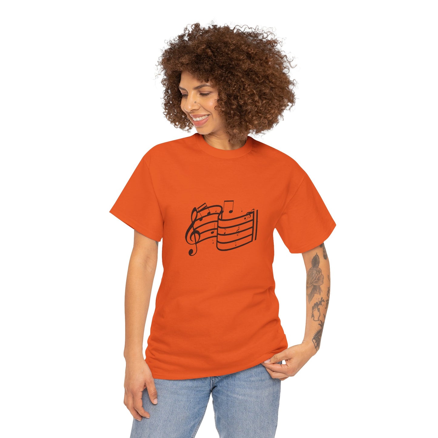 Music Notes T‑Shirt — Minimalist Sheet Music Tee for Musicians & Music Lovers
