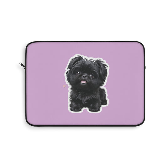 Cute Puppy Laptop Sleeve with Adorable Dog Design, Dog Lover Gift, Laptop Case, Pet Owner Accessory, Pink Sleeve