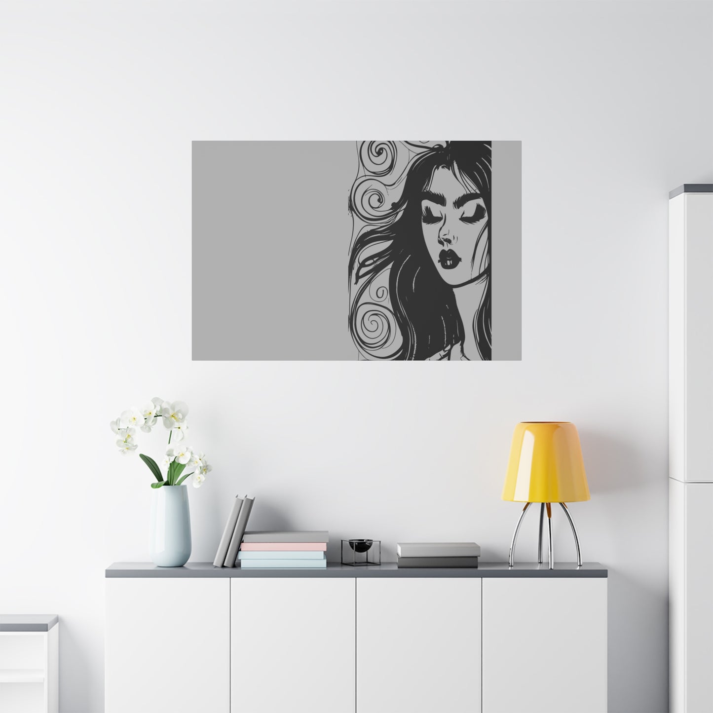 Gothic Woman Portrait Canvas Art — Matte Stretched Wall Decor