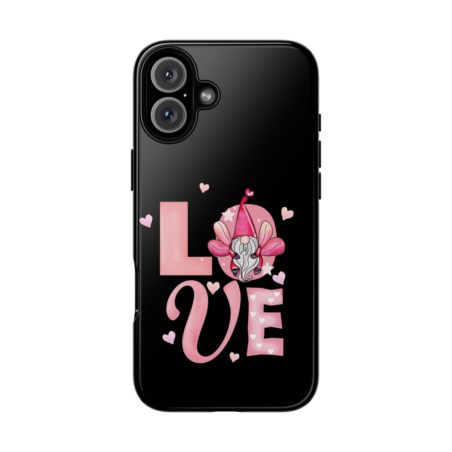 Love Gnome Phone Case — Cute Pink Heart Valentines Protective Case
