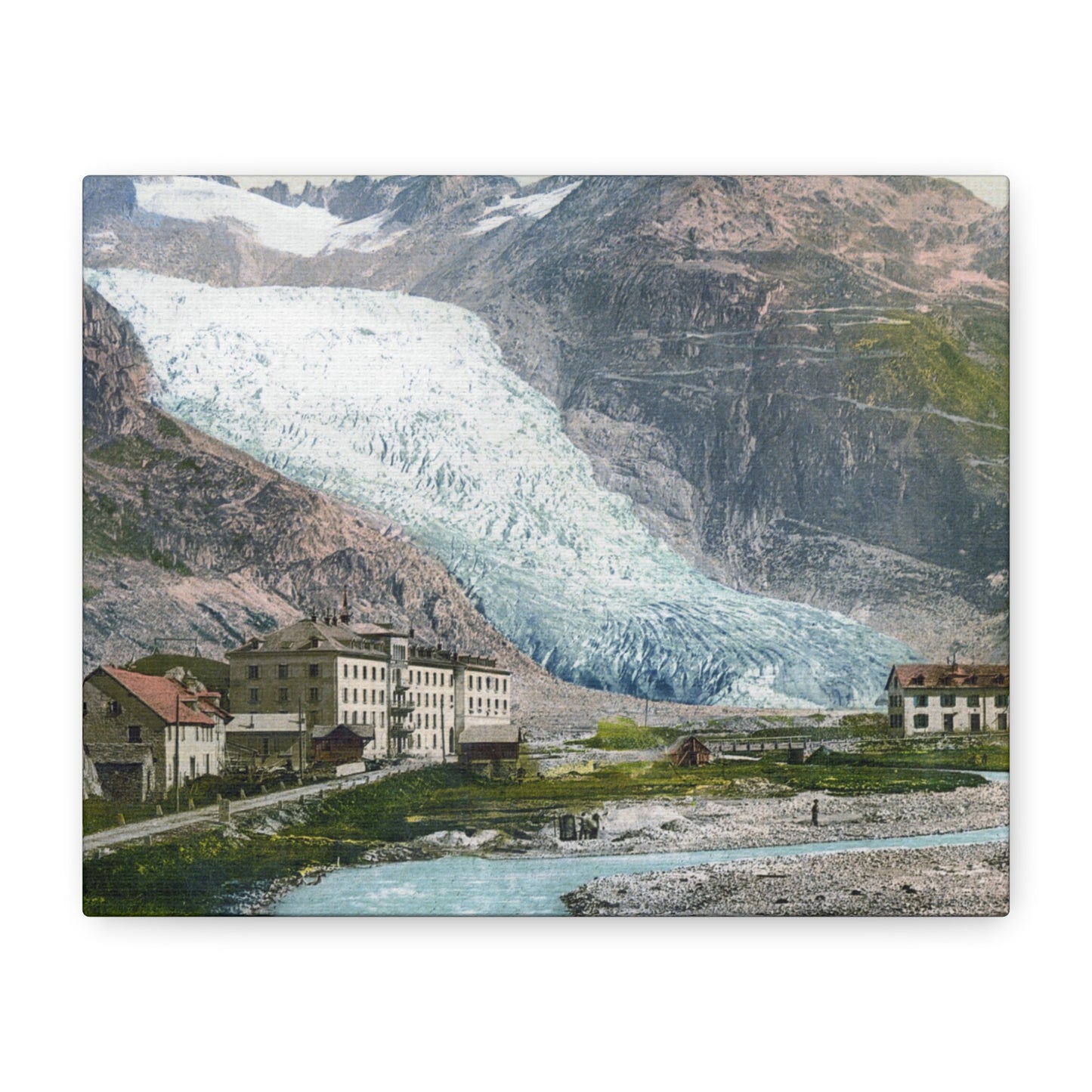 Glacier Village Matte Canvas Print