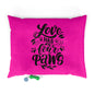 Pet Bed — "Love Has Four Paws" Fuchsia Plush Dog & Cat Bed