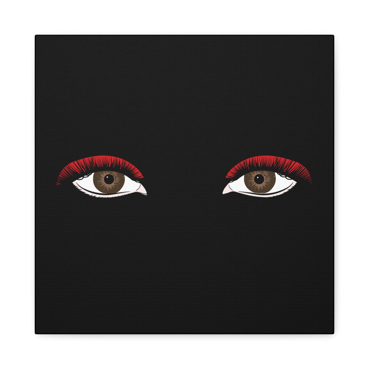 Red Lashes Wall Art Canvas — Glam Eyes Makeup Decor