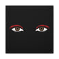Red Lashes Wall Art Canvas — Glam Eyes Makeup Decor
