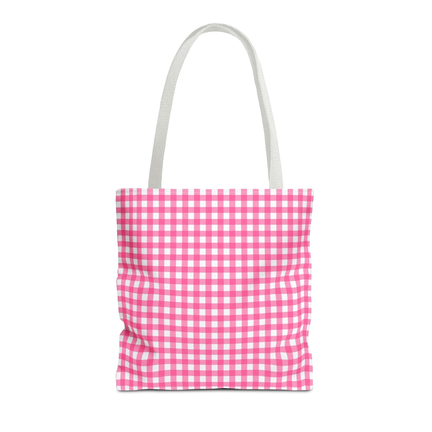 Cute Pink Gingham Tote Bag - Reusable Shopping Bag, Beach Tote