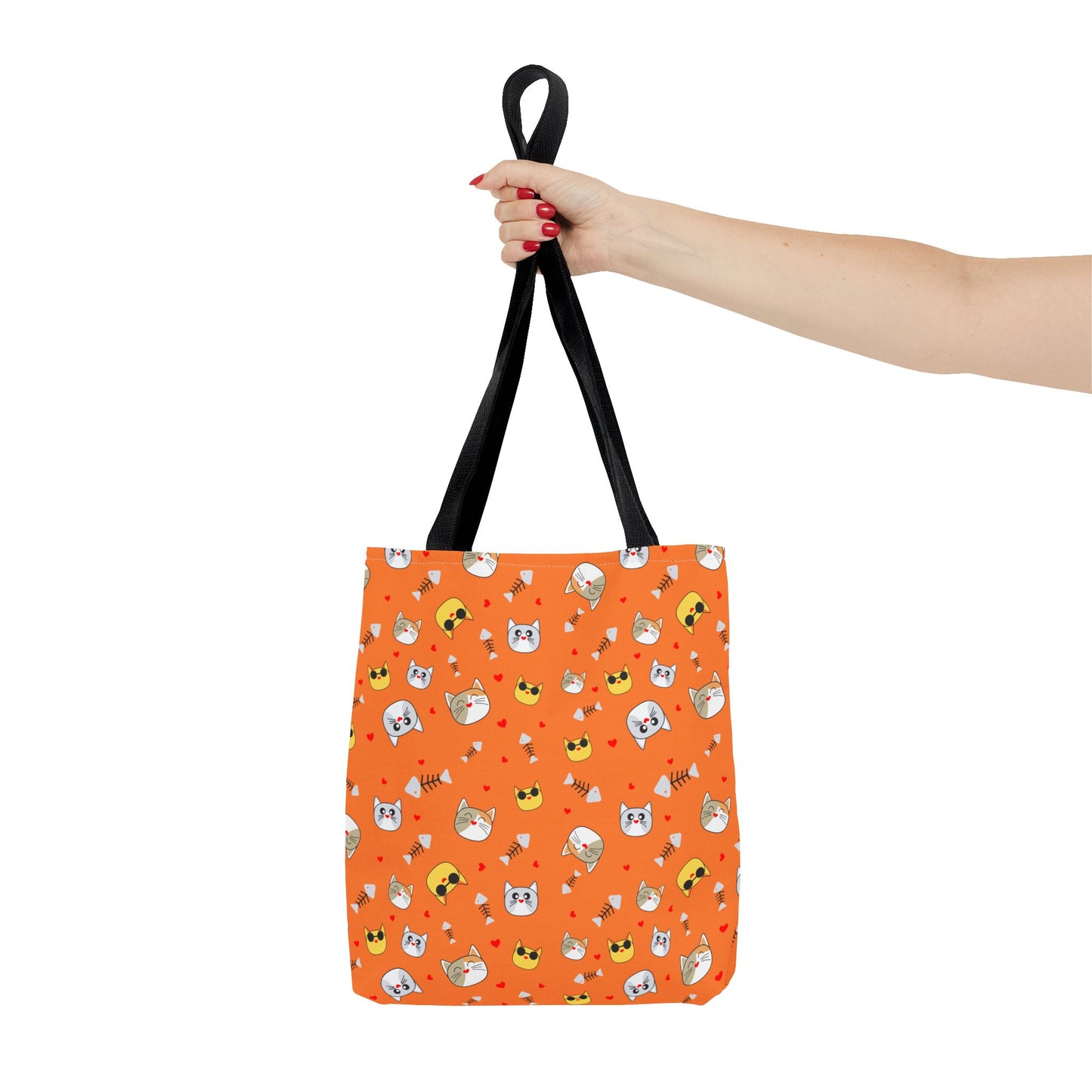 Cute Cat Pattern Tote Bag, Fun Shopping Bag