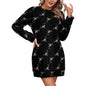 Women's Long Sleeve Sweater Dress Black Light Pink