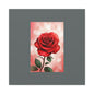 Red Rose Vertical Matte Canvas Print — Romantic Floral Wall Art