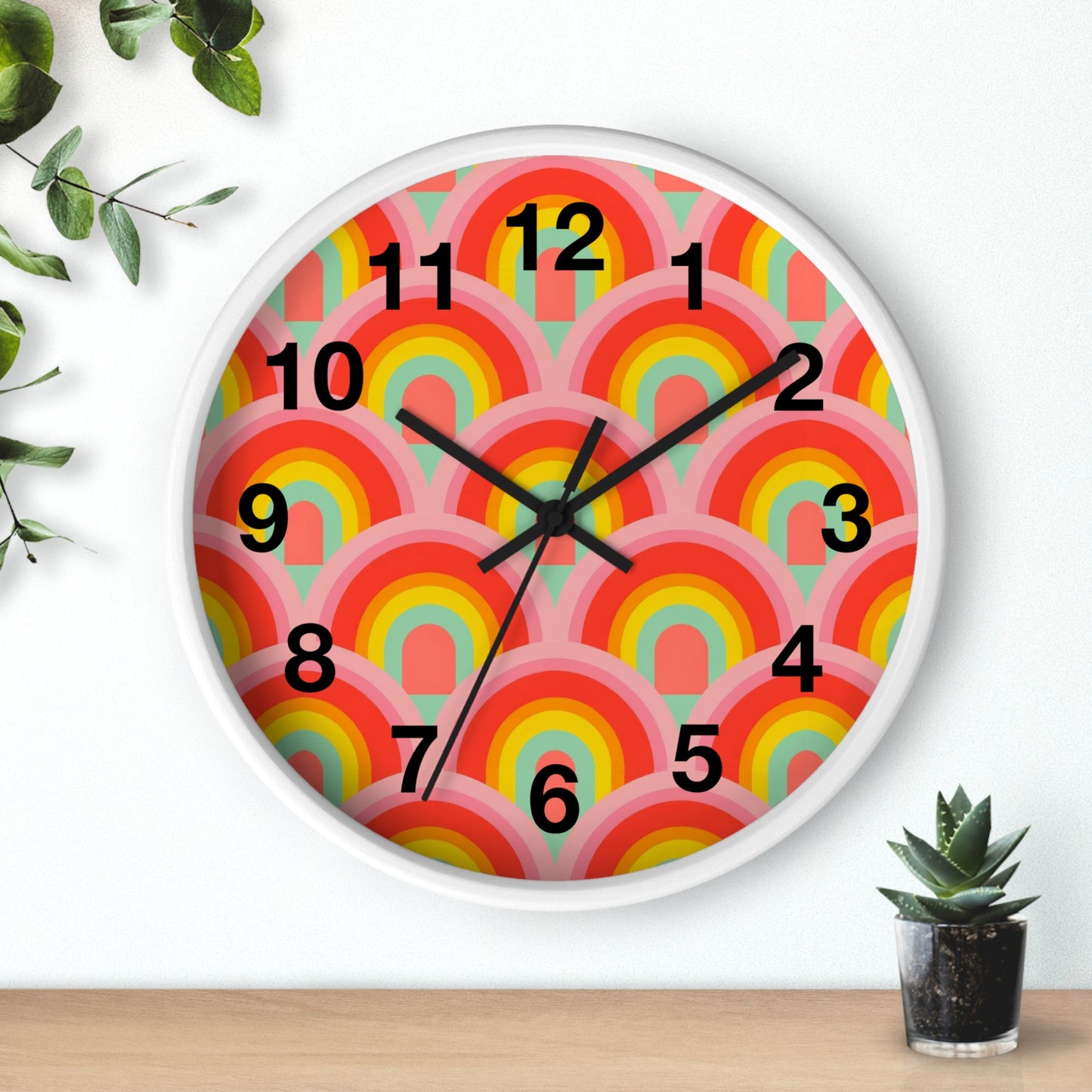 Vibrant rainbow  Wall Clock