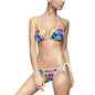 Colorful Tie-Dye Women's Bikini Swimsuit, Summer Swimwear, Beachwear, Summer Vacation, Festival Fashion, Pool Party Outfit
