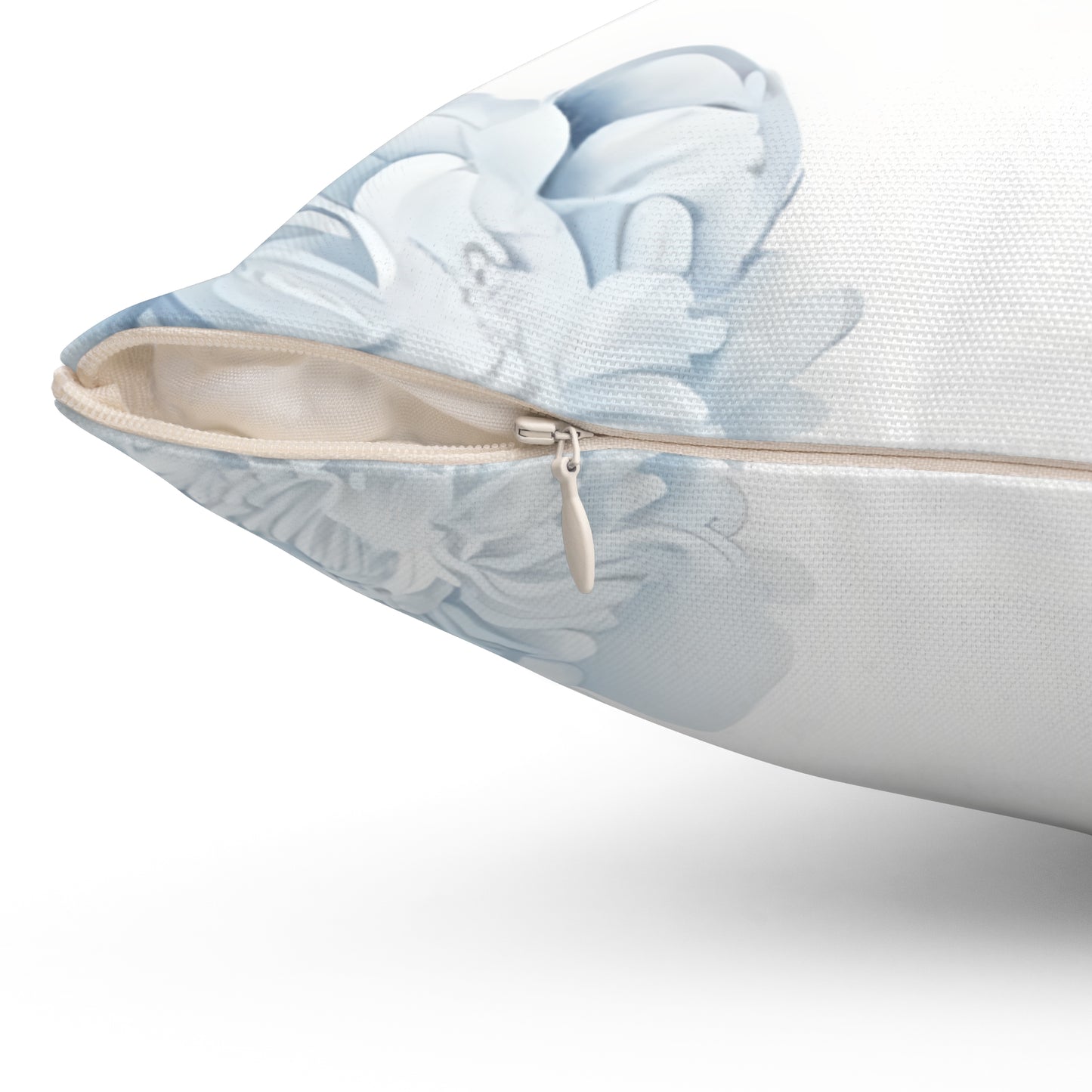Monogram Pillow — Blue Floral Initial 'T' Decorative Throw Pillow