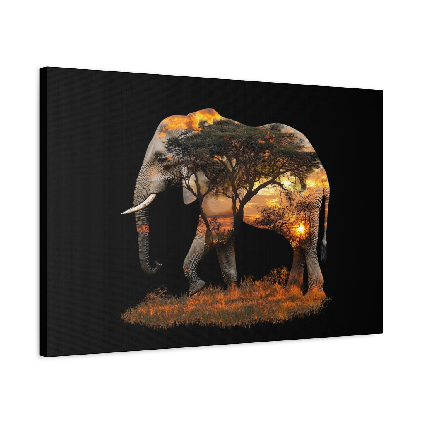 Elephant Tree Matte Canvas Art