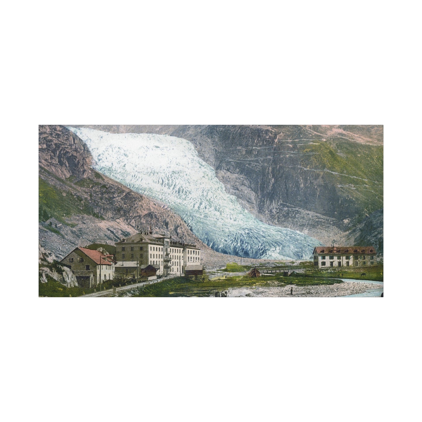 Glacier Village Matte Canvas Print