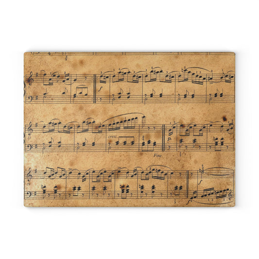 Musical Note Glass Cutting Board - Perfect for Gifts, Home Decor, Baking, Kitchen Art, Music Lovers