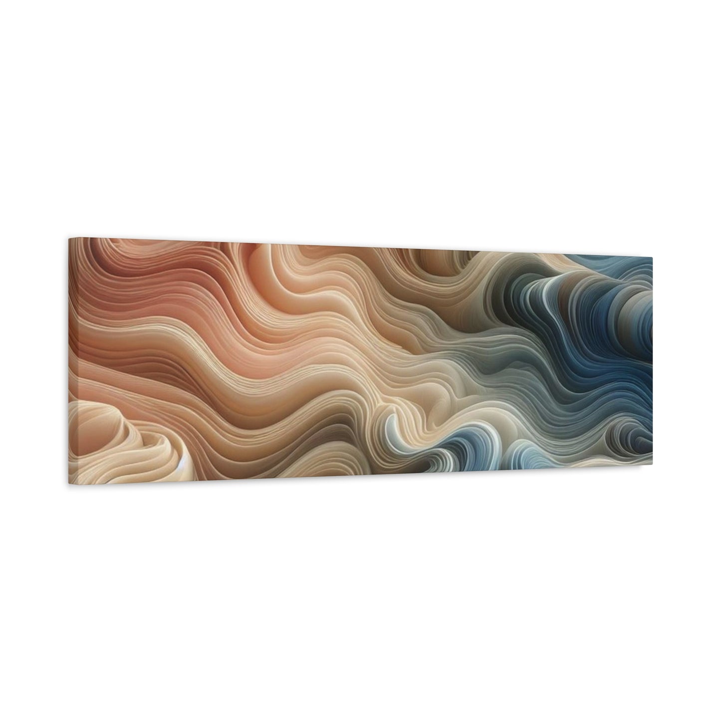 Abstract Swirl Matte Canvas Wall Art — Fluid Earth Tones, Stretched 1.25"