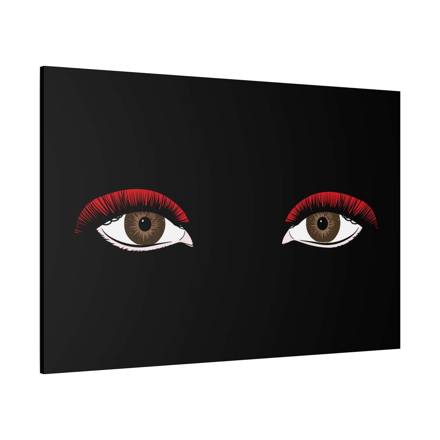 Red Lashes Wall Art Canvas — Glam Eyes Makeup Decor