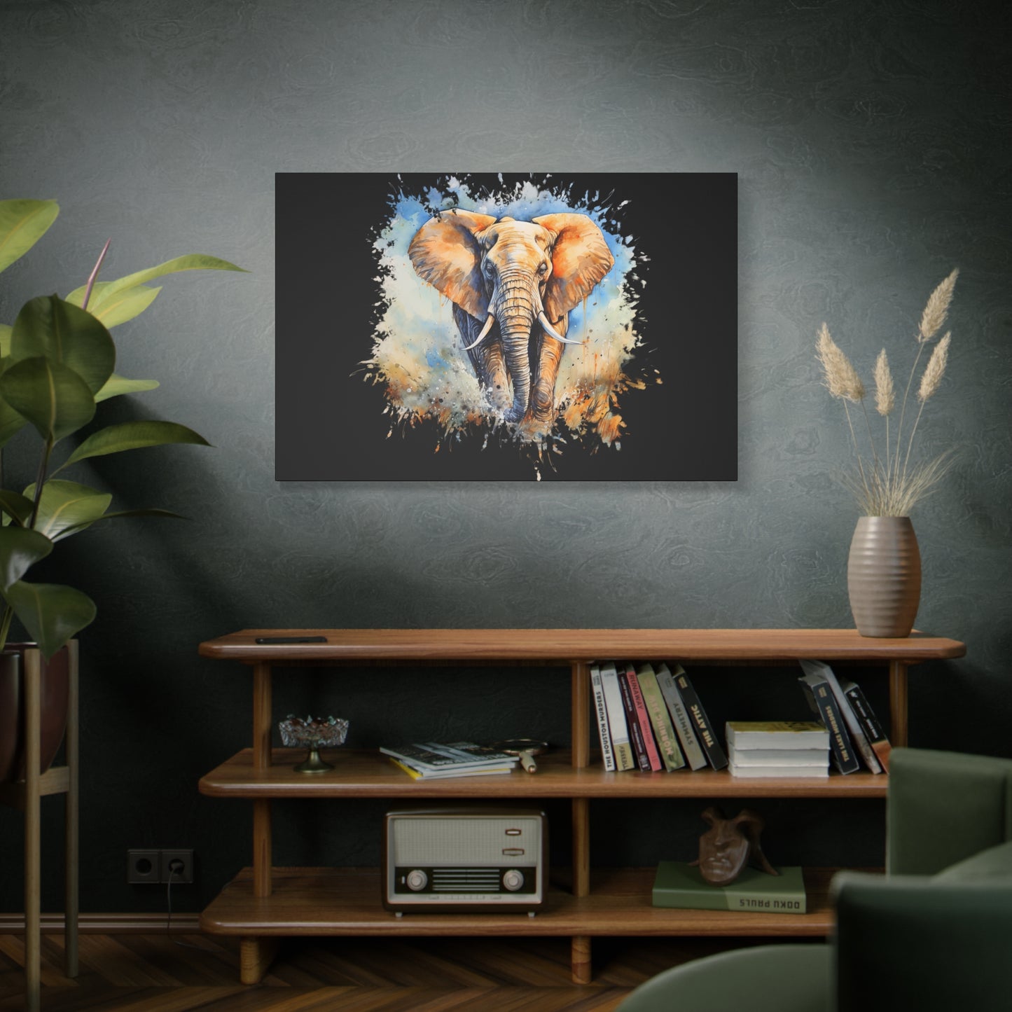 Matte Canvas, Stretched, 1.25" - Elephant