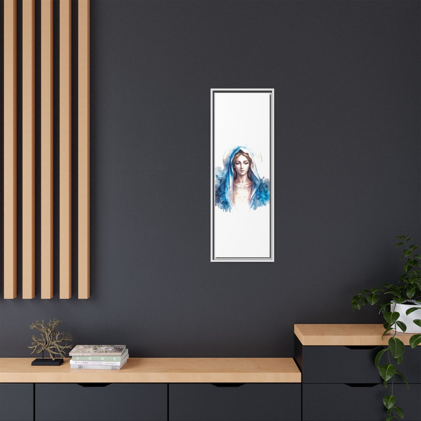 Framed Canvas Art Print, Spiritual Decor, Religious Artwork, Wall Decor, Gift for Faith, Elegant Home Decoration