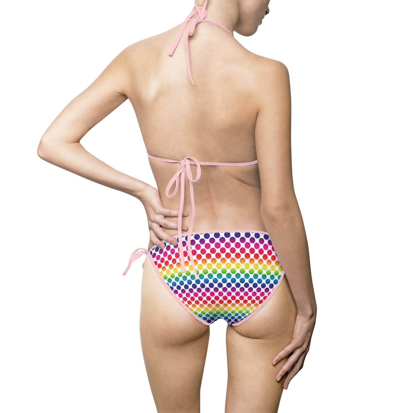 Vibrant Rainbow Bikini Swimsuit, Colorful Swimwear for Beach Vacations, Pool Parties, Summer Festivals, LGBTQ Pride Events, AOP Design