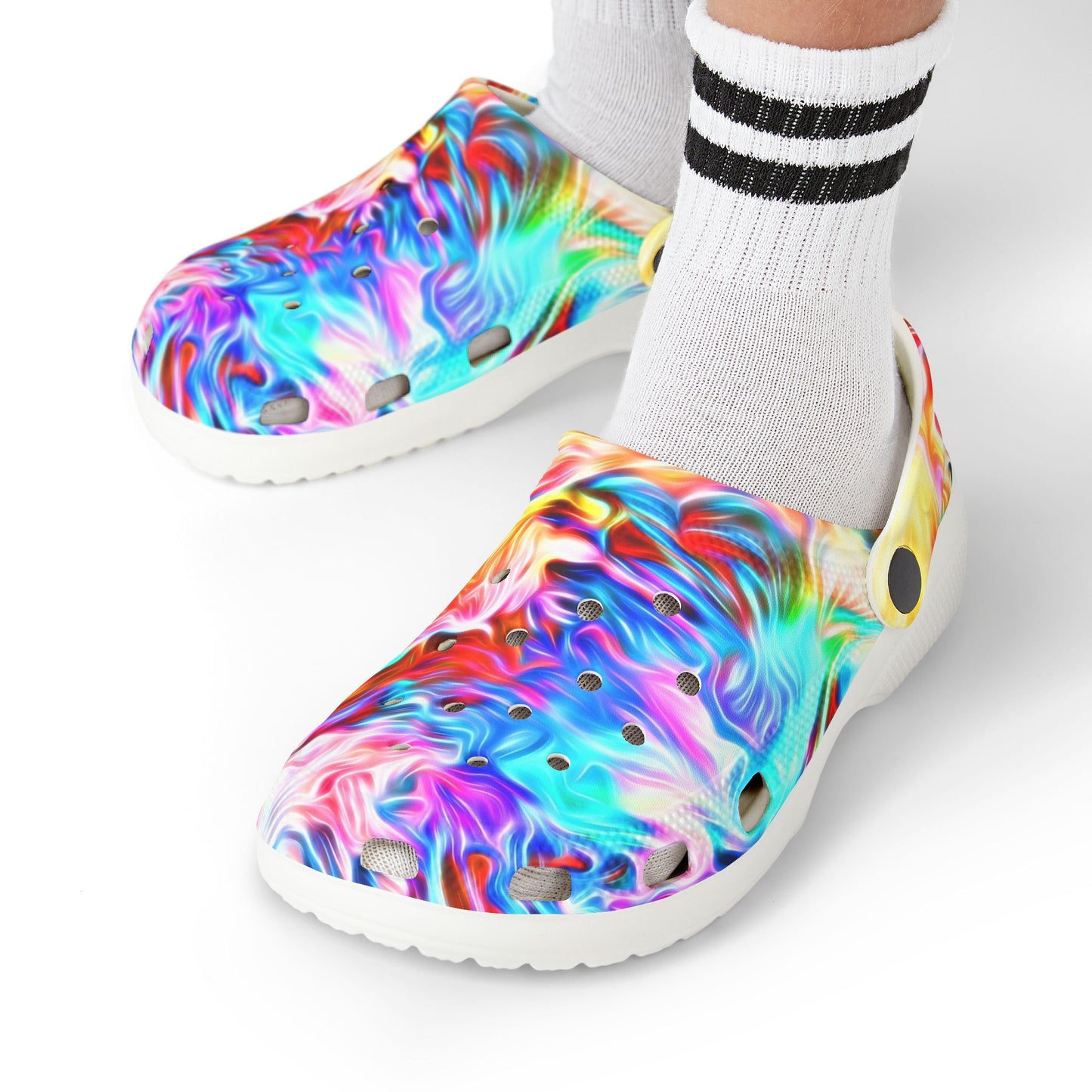 Kids Colorful Swirl EVA Foam Clogs — Vibrant Tie-Dye Slip-On Shoes for Toddlers & Children